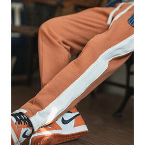 Bronson Non Stock Logo Embroidered Cotton Orange Terry Sweatpants Size M 29-34.6